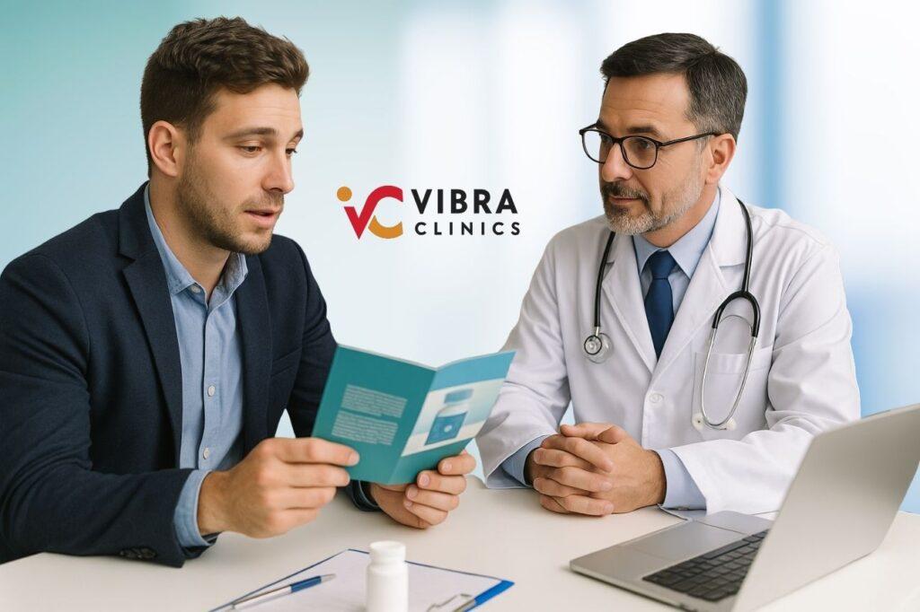 Medical Representative Presenting Product to Doctor in Clinic Chamber at Vibra Clinics
